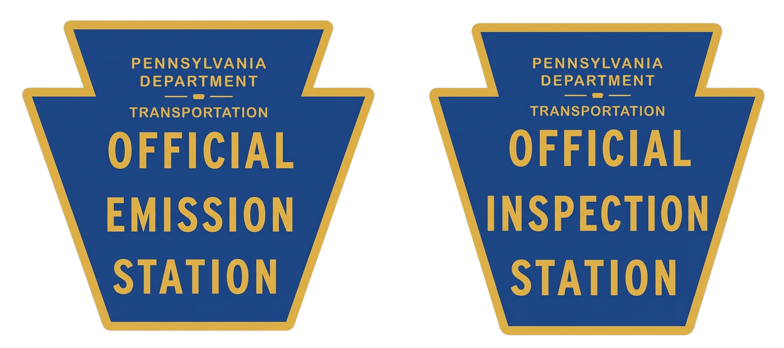 Official PA emission and inspection station signs